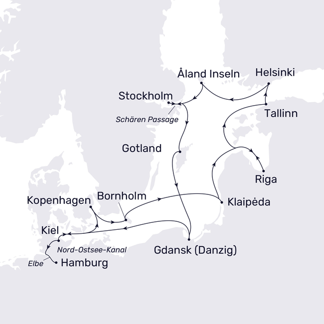 Routenkarte Faszination Ostsee