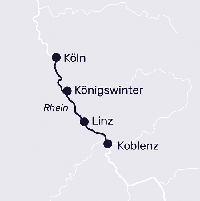 Routenkarte Kölscher Karneval an Bord