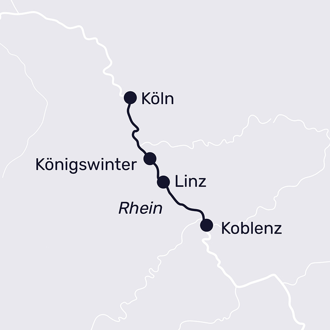 Routenkarte Kölscher Karneval an Bord