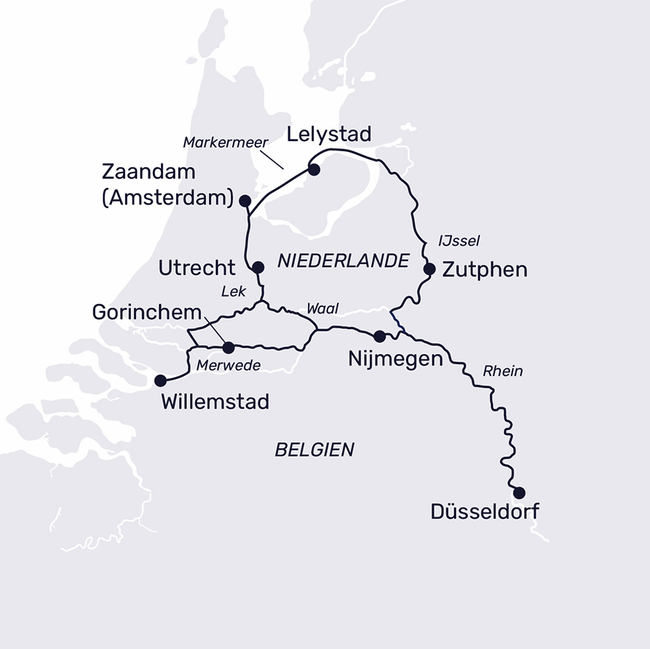 Routenkarte Silvesterglanz auf holländischen Wasserwegen