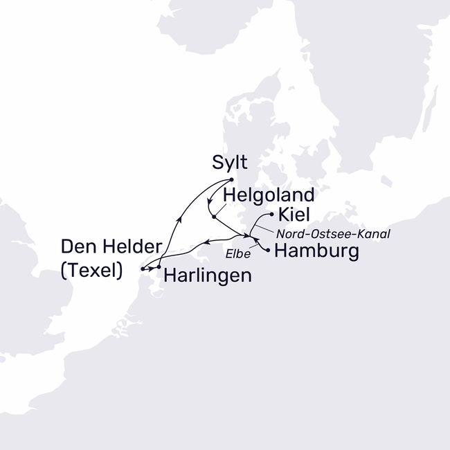 Routenkarte Moin Nordsee! 