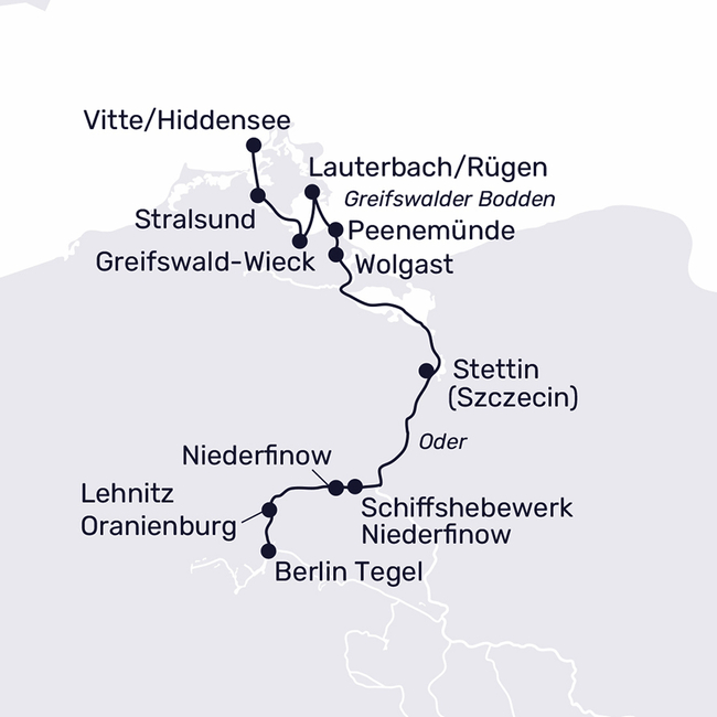 Routenkarte Ostseezauber trifft Inselglück