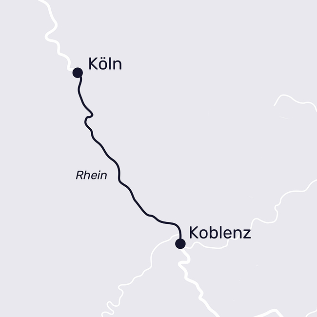 Routenkarte Adventzauber auf dem Rhein: Kurzreise mit Flair