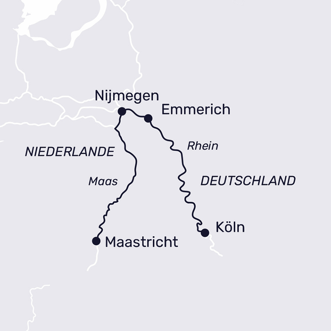 Routenkarte Advent-Romantik auf der Maas
