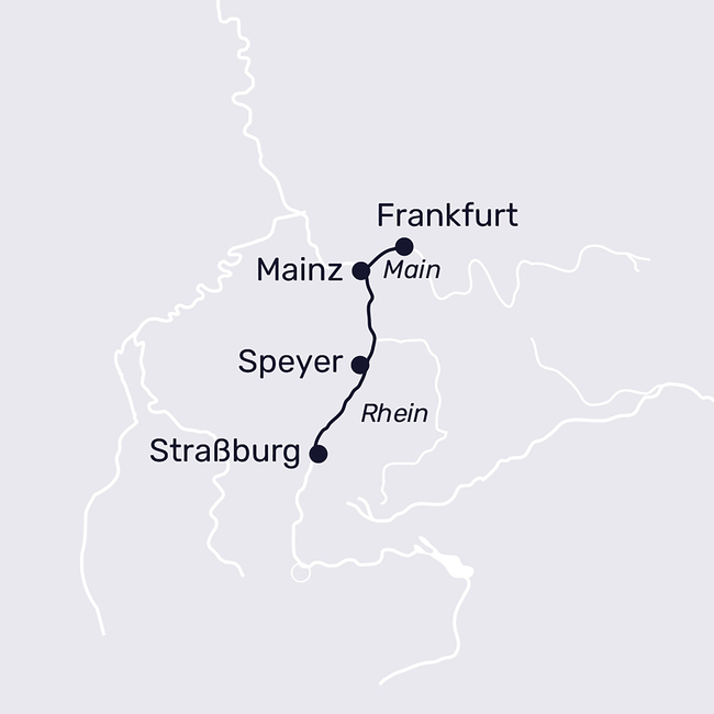 Routenkarte Magische Weihnachtsmärkte entlang des Rheins