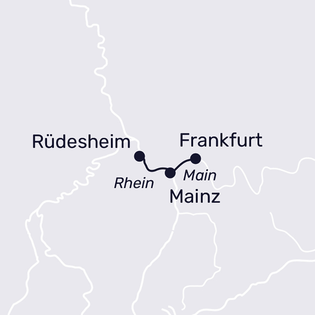 Routenkarte Advent-Schnupperreise auf Main und Rhein