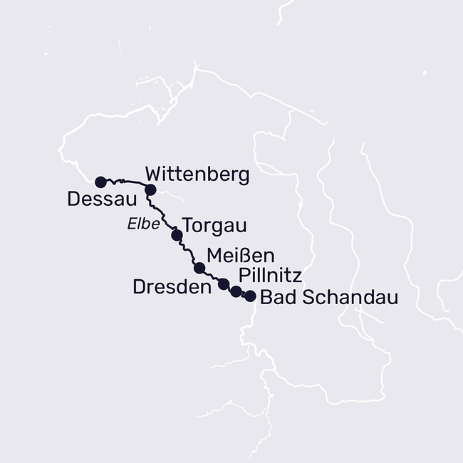 Routenkarte Festliche Flussmomente – Weihnachten auf der Elbe