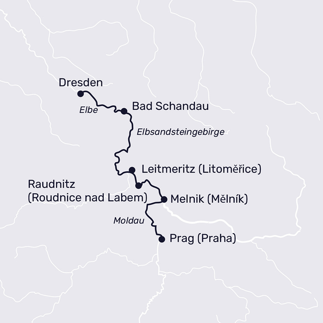 Routenkarte Silvester-Zauber in Prag