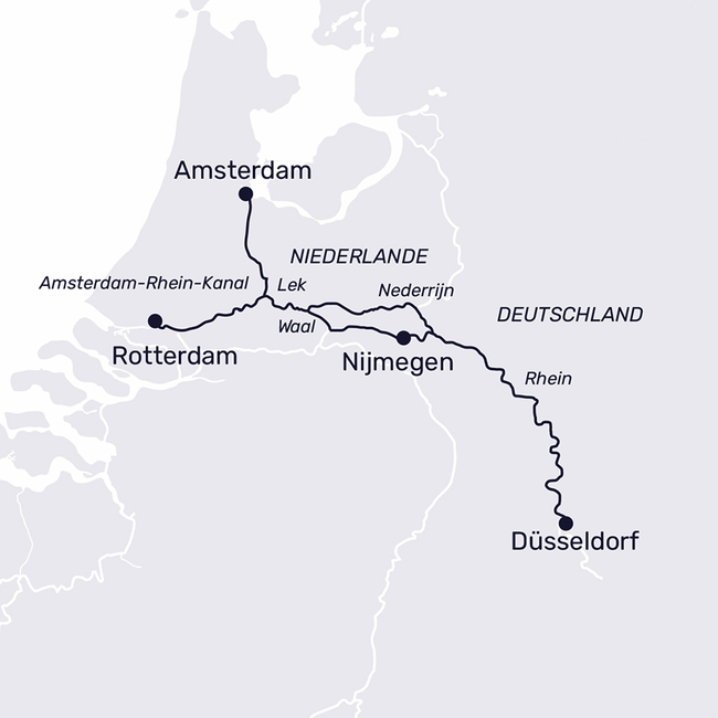 Routenkarte Short & intense: Amsterdam & Rotterdam
