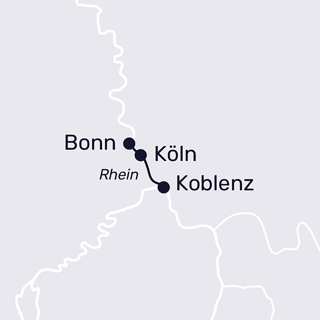 Routenkarte Kölscher Karneval an Bord