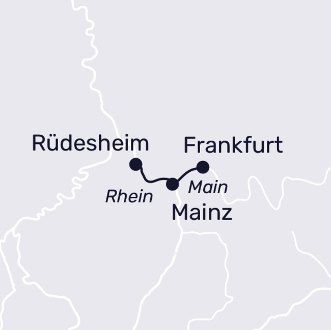 Routenkarte Advent on the Rhine & Main