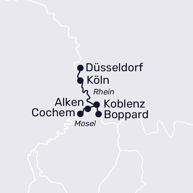 Routenkarte Taster tour on the Moselle and Rhine