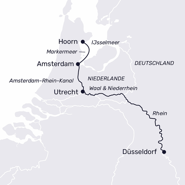 Routenkarte Amsterdam & the IJsselmeer during tulip season