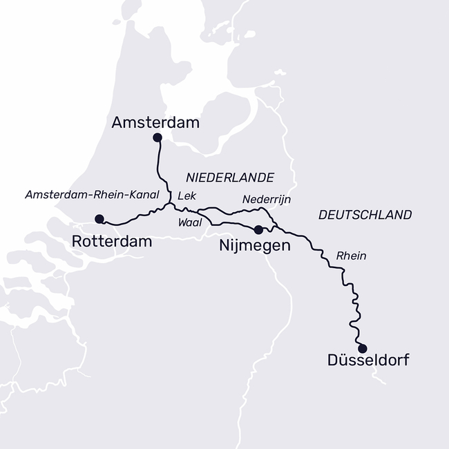 Routenkarte Canals, windmills & waterways – a short break in the Netherlands
