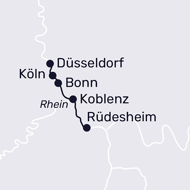 Routenkarte The Rhine in a Nutshell – Introductory Cruise